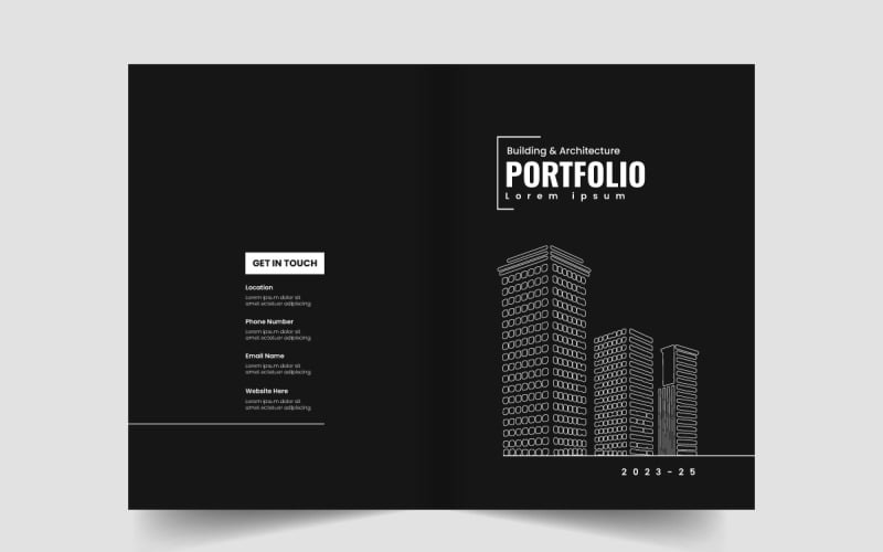 Building and architecture brochure cover template and Brand guideline book cover layout. Corporate Identity