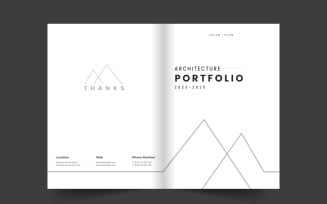 Building and Architecture Portfolio Template or Brochure Cover Layout. Book cover template
