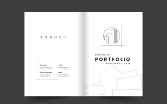 Building and Architecture Portfolio Template or Portfolio Brochure Cover Layout