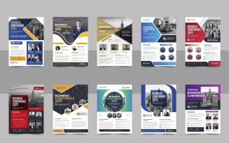 Corporate annual business conference flyer template bundle