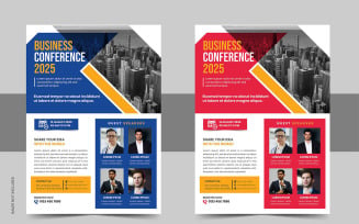Corporate annual business conference flyer template design