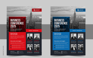 Corporate business conference flyer template. Digital marketing agency flyer design