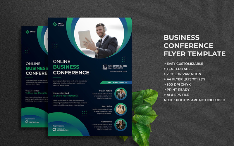 Corporate Business Conference Webinar Flyer Template Corporate Identity