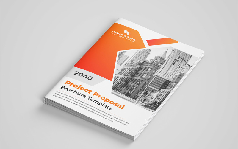 Corporate company profile template design. Abstract orange shape business brochure template Corporate Identity