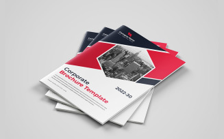 Corporate company profile template design minimal red color shape business brochure template