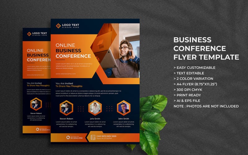 Creative Business Conference Webinar Flyer Template Corporate Identity