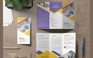 Kids school admission trifold brochure template