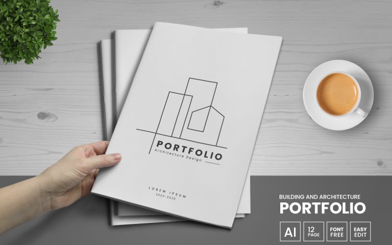 Modern building and architecture portfolio template and Brand guideline template Corporate Identity