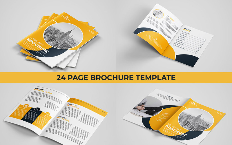 Multipage business brochure template. Minimal company profile brochure layout Corporate Identity