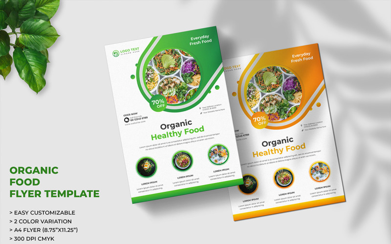Organic Food Menu Flyer Template and Restaurant Flyer Template Corporate Identity