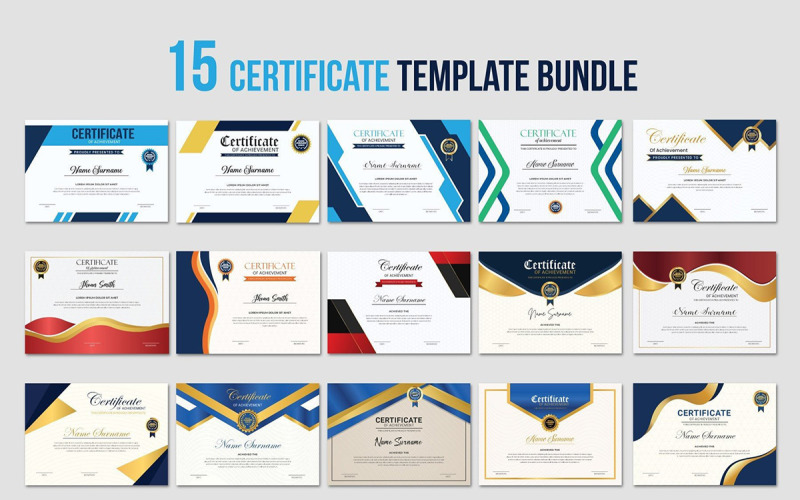 Professional Creative Corporate Business Certificate template bundle and Brand Award Certificate Corporate Identity