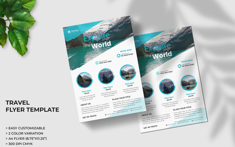 Travel Agency Flyer Template Design Corporate Identity