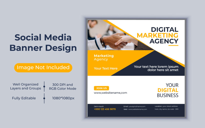 Corporate Digital Marketing Agency Social Media Post Banner Design