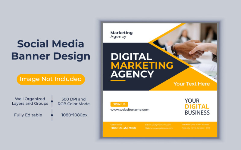 Corporate Digital Marketing Agency Social Media Post Banner Vector Design