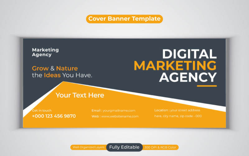 Creative Idea Digital Marketing Agency New Template Design For Facebook Cover Banner Social Media