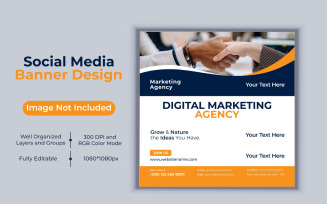 Creative New Idea Digital Marketing Agency Template Design For Social Media Post Banner