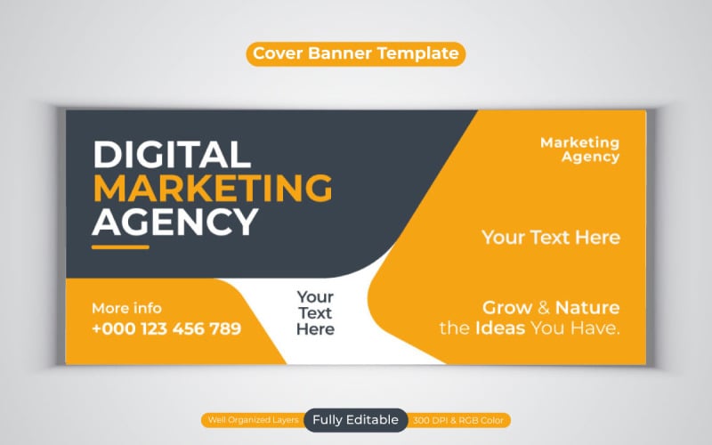 Creative New Idea Digital Marketing Agency Template For Facebook Cover Banner Social Media