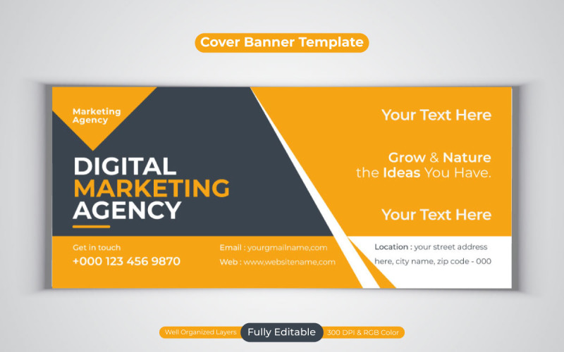Digital Marketing Agency Design For Facebook Cover Banner Social Media