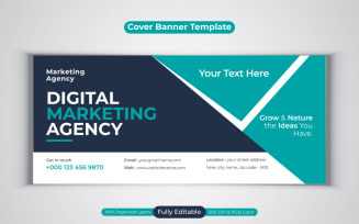 Digital Marketing Agency Social Media Banner For Facebook Cover Template Design