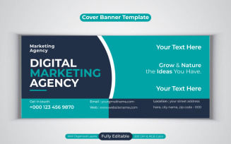 Digital Marketing Agency Social Media Banner Template For Facebook Cover Design