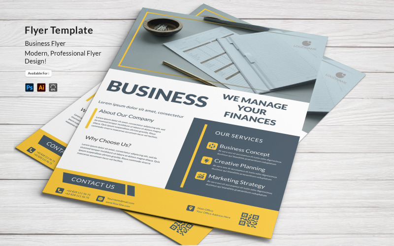 Finance Business Flyer Design Template Corporate Identity