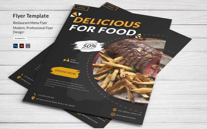 Food Roasts Flyer Design Template Corporate Identity
