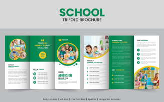 Kids School Admission and Education Trifold Brochure Template. Back To School Brochure Design