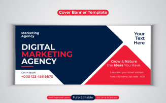 New Professional Digital Marketing Agency Business Banner Design For Facebook Cover Template