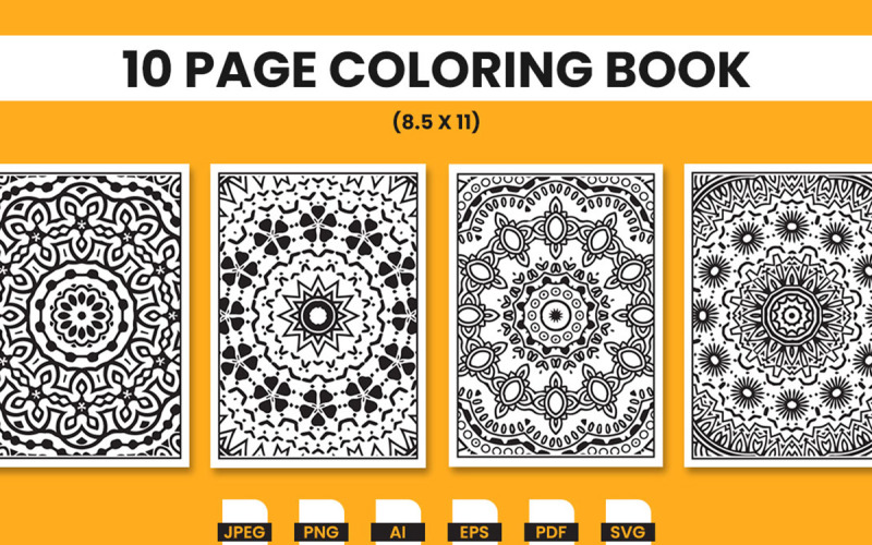 Adult Mandala Coloring Page Bundle for Kdp Interior And Adult Mandala Coloring Page Interior Bundle Illustration
