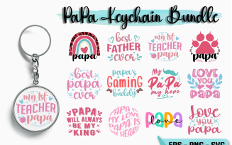 Fathers Day Papa Keychain Bundle