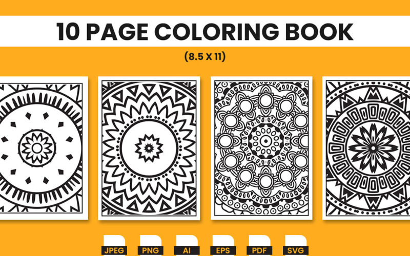 Mandala Design Adult Coloring Pages for Kdp Interior Illustration