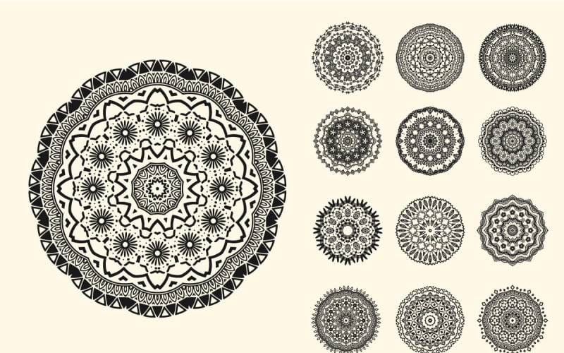 Mandala Design for Adult Coloring Pages Illustration