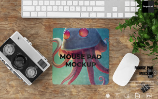 Mouse Pad Mockup with Different Objects