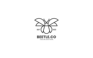 Beetle Line Art Logo Template 1