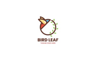 Bird Leaf Simple Mascot Logo