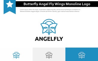 Butterfly Angel Fly Wings Monoline Simple Logo
