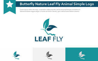 Butterfly Nature Leaf Fly Animal Simple Logo