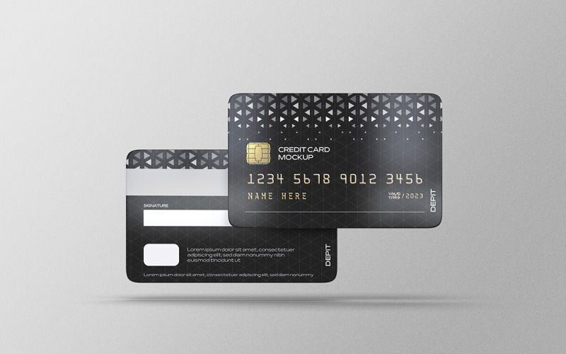 Credit Card or Debit Card Mockup PSD Template Vol 03 Product Mockup