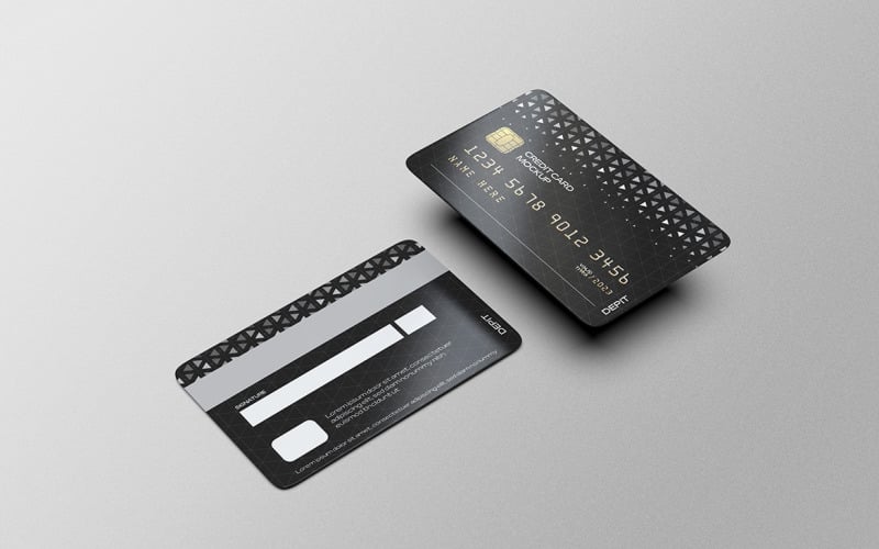 Credit Card or Debit Card Mockup PSD Template Vol 04 Product Mockup
