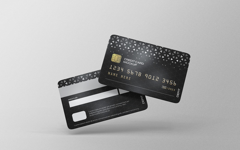 Credit Card or Debit Card Mockup PSD Template Vol 05 Product Mockup