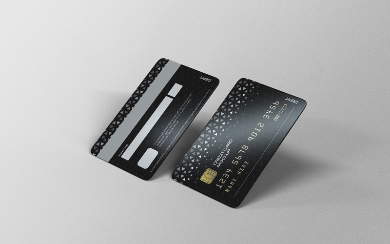 Credit Card or Debit Card Mockup PSD Template Vol 06 Product Mockup