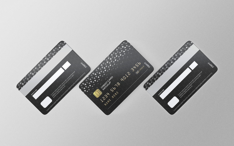 Credit Card or Debit Card Mockup PSD Template Vol 07 Product Mockup