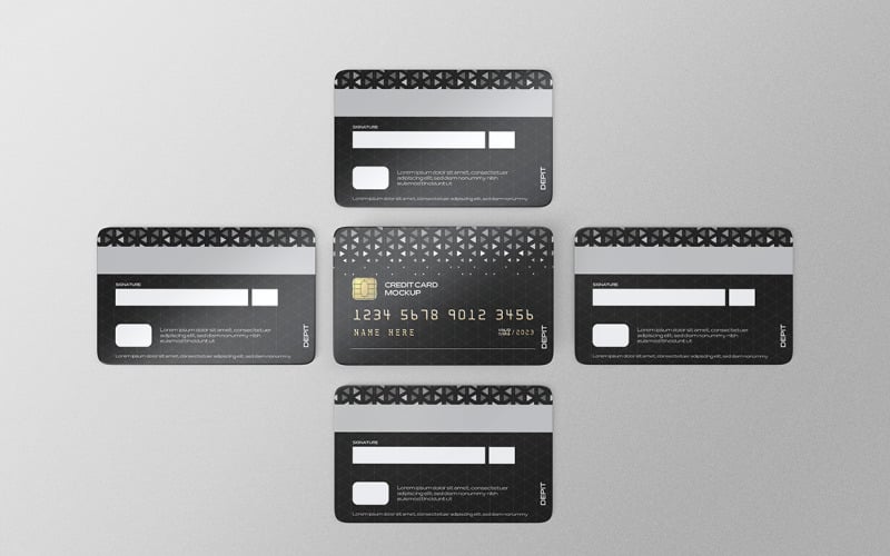 Credit Card or Debit Card Mockup PSD Template Vol 08 Product Mockup