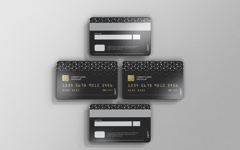 Credit Card or Debit Card Mockup PSD Template Vol 11 Product Mockup