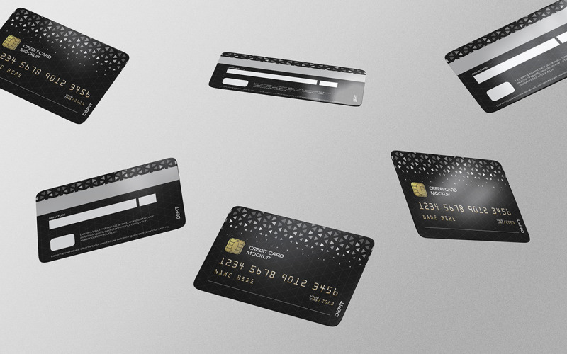 Credit Card or Debit Card Mockup PSD Template Vol 12 Product Mockup