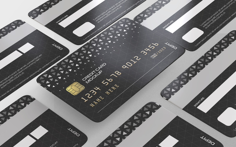 Credit Card or Debit Card Mockup PSD Template Vol 14 Product Mockup