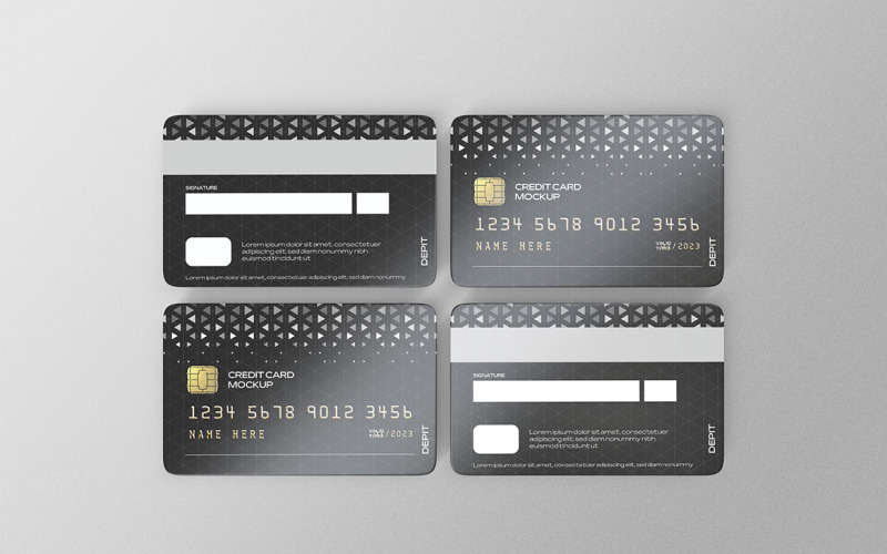 Credit Card or Debit Card Mockup PSD Template Vol 17 Product Mockup