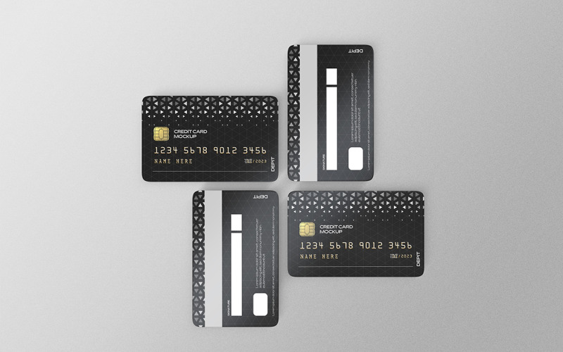 Credit Card or Debit Card Mockup PSD Template Vol 18 Product Mockup