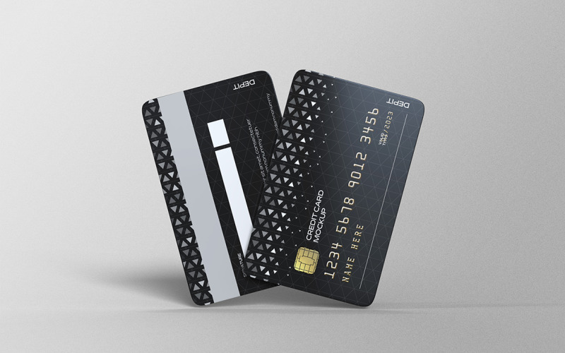 Credit Card or Debit Card Mockup PSD Template Vol 20 Product Mockup