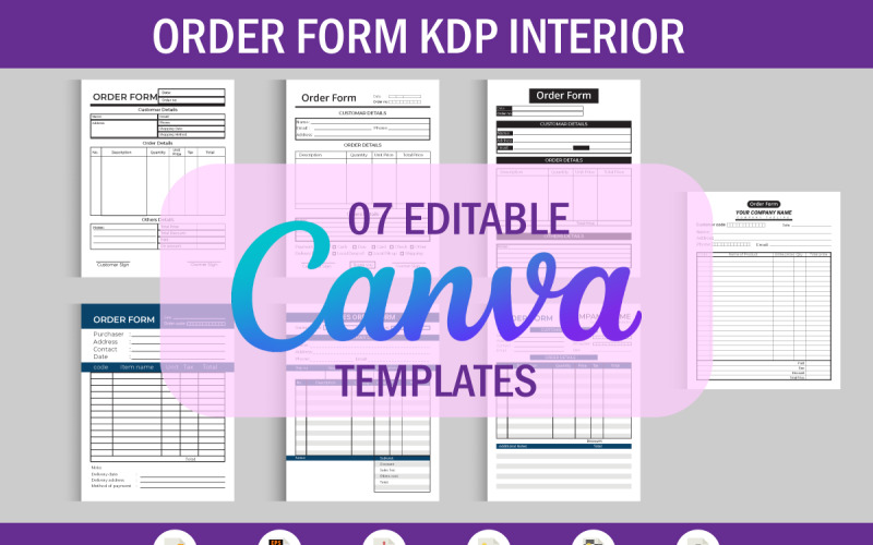 07 Editable Canva Templates Order Form for KDP Planner